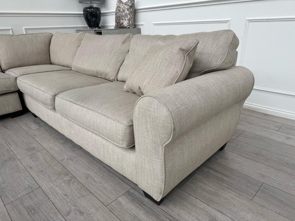 Sofology Nimbus Large Corner Sofa Beige Woven Fabric13