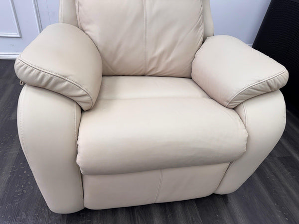 G Plan Kingsbury Beige / Taupe Leather Power Recliner Armchair (Lumbar Support)3
