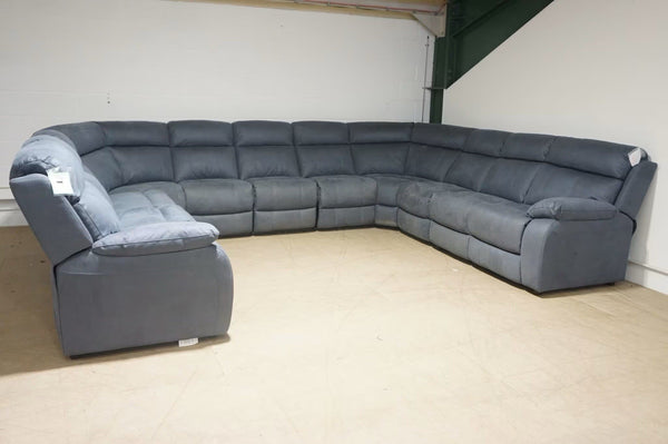 FV Moreno ocean blue saddle fabric standard XL 9 piece U Shape Corner Sofa1