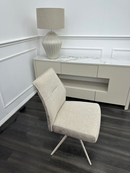 FV Mirage Taupe Beige Fabric Swivel Dining Chair (Choose Quantity)4