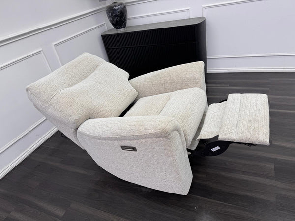 Parker Knoll Hudson 23 Beige Fabric Armchair Power Recliner & Headrest & Lumbar11