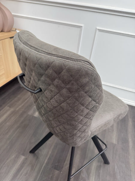 FV Loki Grey Fabric Swivel Dining Barstool With Handle (Choose Quantity)9