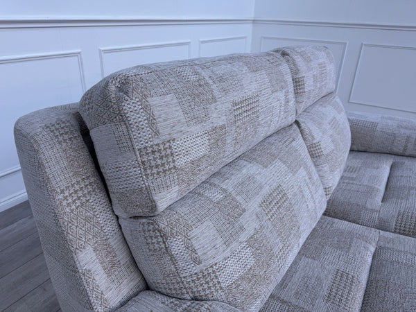G Plan Thornbury 3 Seater Sofa Patterned Beige Fabric Power Recliner13