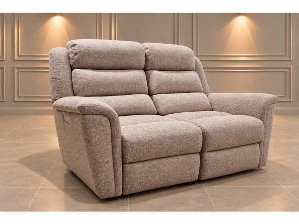 Parker Knoll Colorado pink mix fabric electric reclining 2 seater sofa0