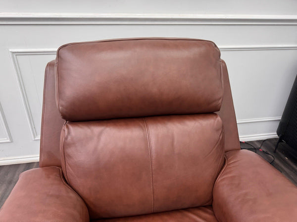 G Plan Thornbury Brown/Chestnut Leather Power Recliner Armchair5