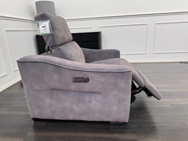 Furniture Village Xavier Fabric Armchair Electric Power Recliner Charcoal Grey2