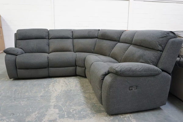 Furniture Village Moreno dark grey fabric electric reclining Corner Sofa0