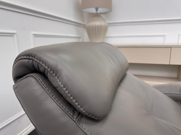 Furniture Village Rowen Grey Leather Armchair Power Recliner+Swivel+Rocking12