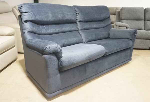 G Plan Malvern Static 3 Seater Sofa in Navy Blue Shimmer Fabric 5