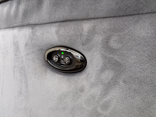 Furniture Village 3+3 Seater Sofa Set Power Recliner Grey Velvet11