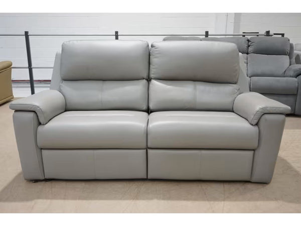 G Plan Harper cambridge grey leather 3 seater sofa power recliner - headrest5