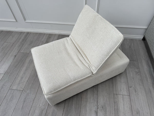 Furniture Village Starlight White Fabric Large Footstool Adjustable Chair9