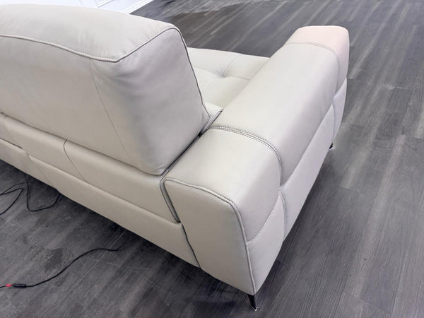 Furniture Village New York Power Recliner 3 Seater Sofa Pale Grey Leather20