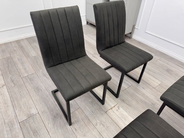 Furniture Village Grigio Set of 4 Grey Charcoal Faux Suede Dining Chairs7