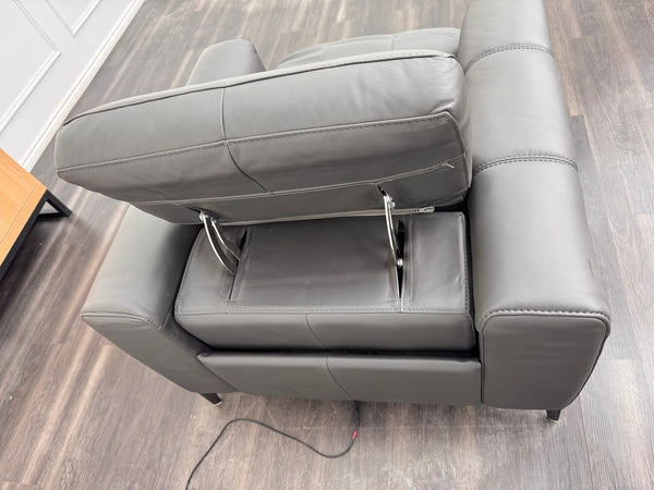 DFS Jagger Power Recliner Armchair Grey Leather Power Headrest16
