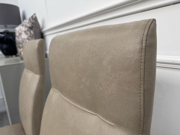 ALF Fascina Set of 6 Faux Leather Dining Chairs Taupe/ Cream RRP £3,44714