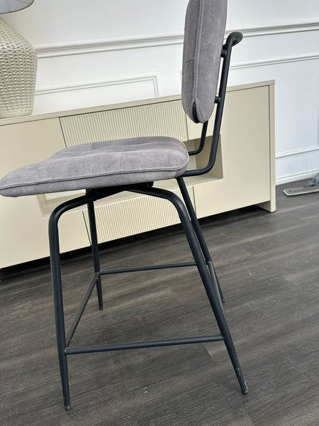 Furniture Village Toronto Grey Velvet Swivel Dining Barstool2