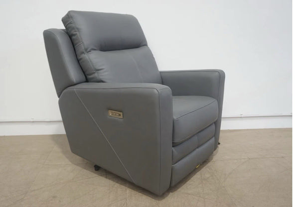 Parker Knoll Wren Power Recliner Armchair in Grey Leather - Headrest & Lumbar1