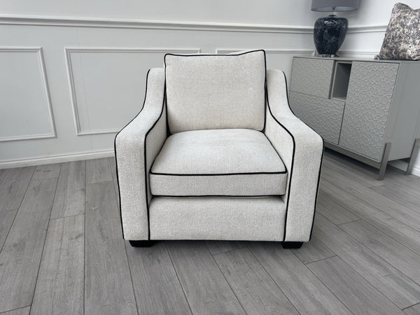 Furniture Village Celine Ivory Cream Woven Fabric Static Armchair2