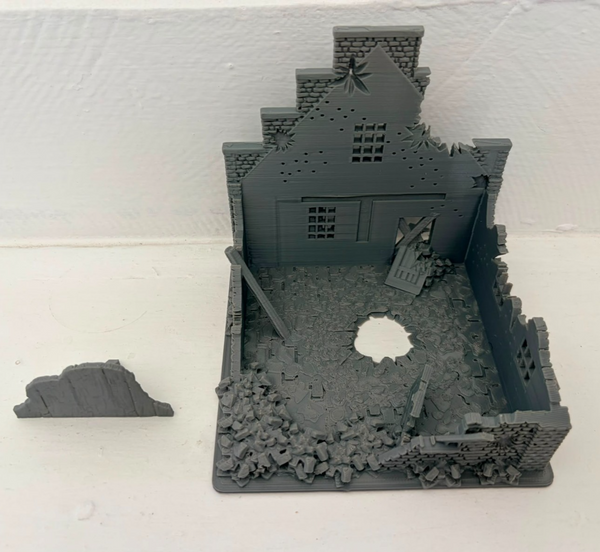 28mm Ruined Cottage Rural Dutch House Destroyed Building3