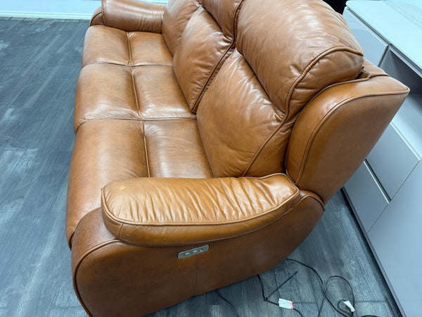 Parker Knoll Boston Brown Leather Power Recliner 3 Seater Sofa17