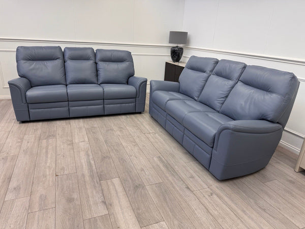 Parker Knoll Hudson 23 Roma Storm Leather Static 3+3 Seater Sofa Set RRP £83205