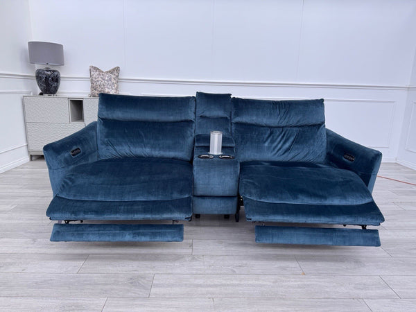 Sofology Renato 2.5 Seater Sofa + Centre Console Navy Blue Velvet Fabric4