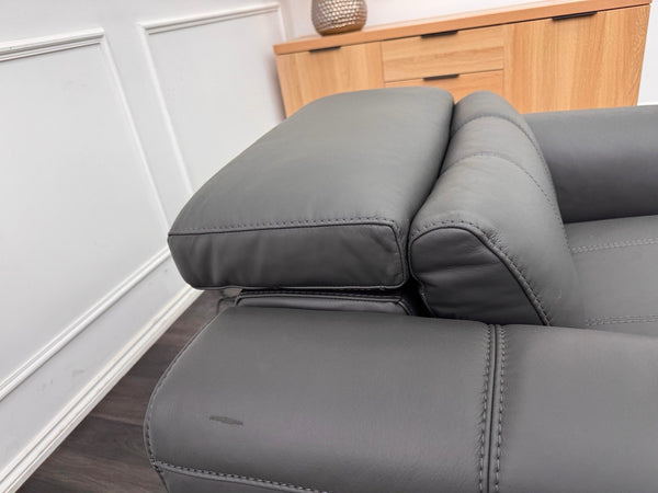 DFS Jagger Power Recliner Armchair Grey Leather Power Headrest10