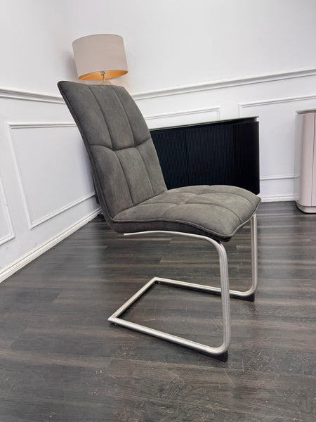 Furniture Village Fusion Grey Fabric Cantilever Dining Chair (Pre-sale)1