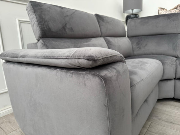 Furniture Village Nicoletti Davide Modular Corner Sofa Grey Velvet RRP £44957