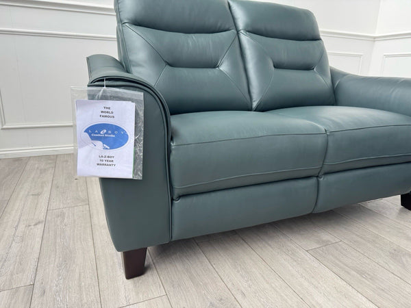 LAZYBOY MONZA STATIC 2 + 3 SEATER POWER RECLINER SOFA SET IN PETROL LEATHER20