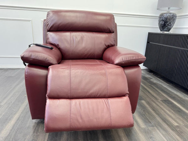 Furniture Village Moreno Lift and Rise Recliner Armchair Burgundy Leather10