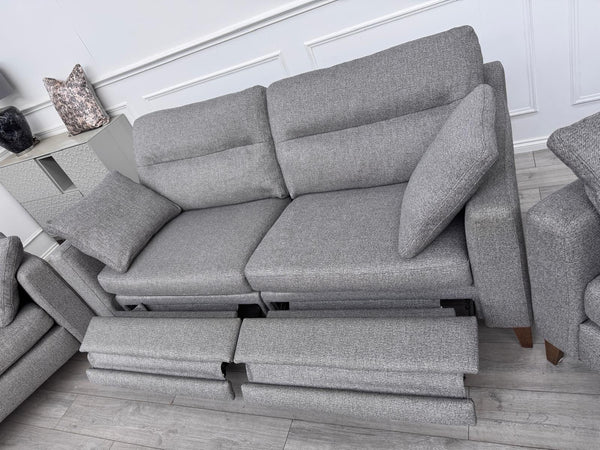 Furniture Village UNIQA Grey Fabric 3 & 2 & 1 Seater Power Recliner Sofa Set3