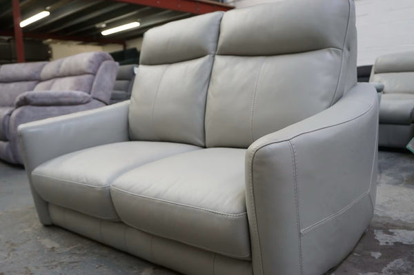 Furniture Village Petit feather grey leather standard 2 seater sofa1