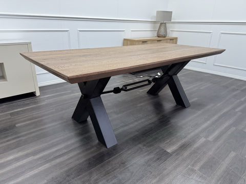 Furniture Village Bodahl Terra Dining Table Solid Natural Oak X Legs0