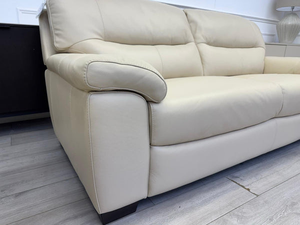 Furniture Village Hetty 3 + 3 Seater Sofa Set in Cream/Off White Leather22