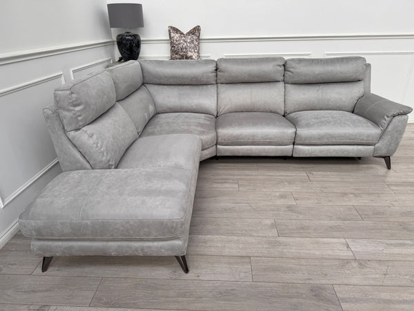 Furniture Village Contempo Grey Microfibre Power Recliner L Shape Corner Sofa17