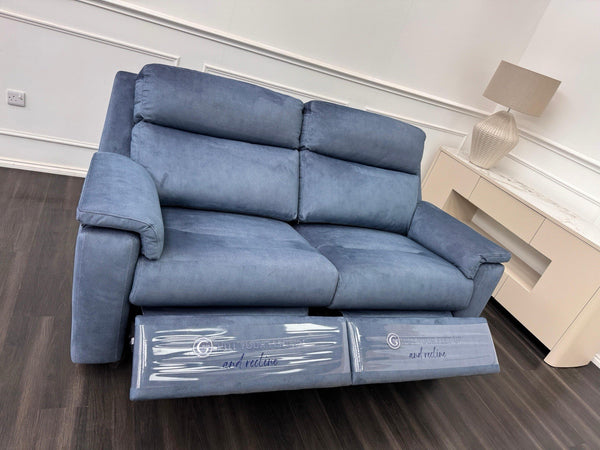 G PLAN Thornbury Power Recliner 3 Seater Sofa In Indigo Stingray Velvet Fabric2