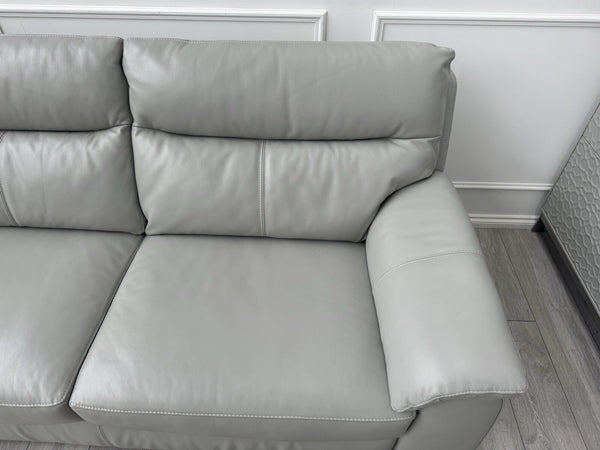 Furniture Village Light Grey Leather Sofa 3 Seater & Armchair Sofa Set10