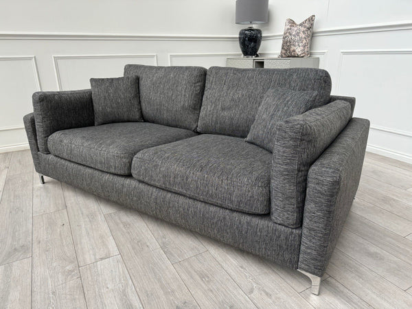DFS Grey Fabric 3 Seater Sofa0