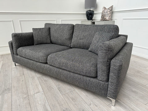 DFS Grey Fabric 3 Seater Sofa0