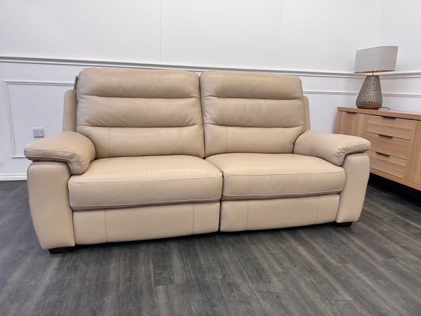 Furniture Village Nimbus 3 Seater Sofa Pwr Recliner+headrest+lumbar Taupe1