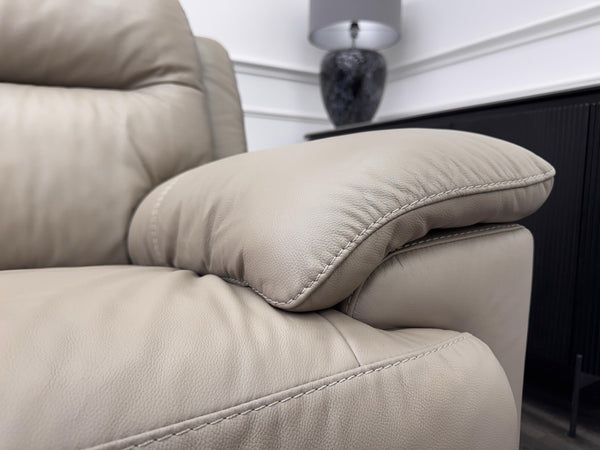 Furniture Village TOUCH 3 Seater Power Recliner Sofa Taupe Leather11