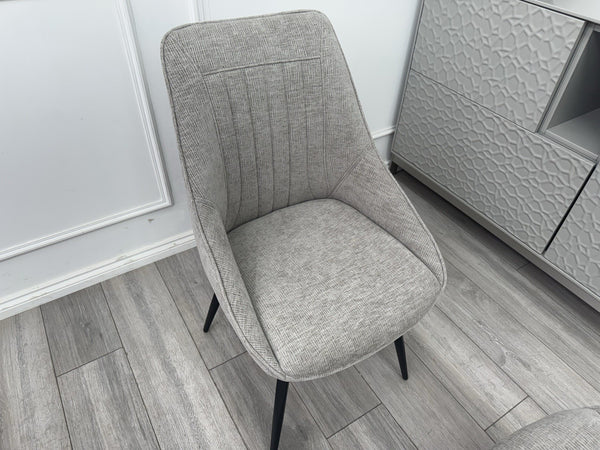 Furniture Village Crete Pair Of 2 Swivel Dining Chairs Grey Fabric11