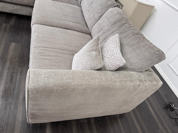 Sofology Majestica Truffle Fabric Terminal End Chaise Corner Sofa Full Back11