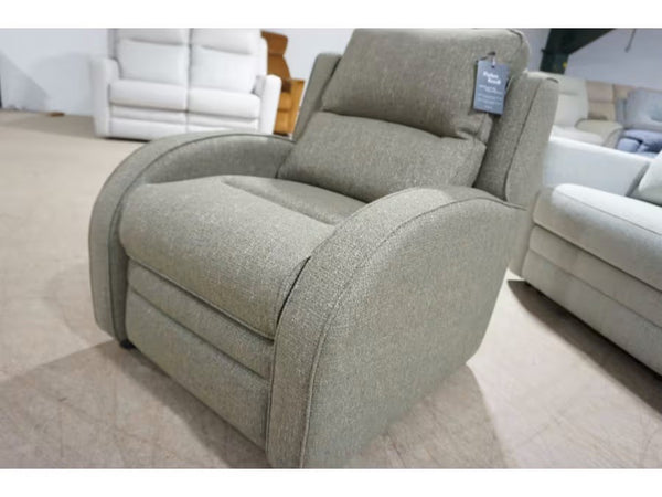 Parker Knoll Charleston green mix herringbone fabric electric reclining armchair1