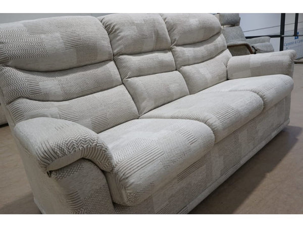 G Plan Malvern checkers putty fabric standard 3 seater sofa3