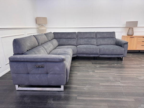 Furniture Village Moet Dark Grey Fabric Power Recliner Corner Sofa Headrests16