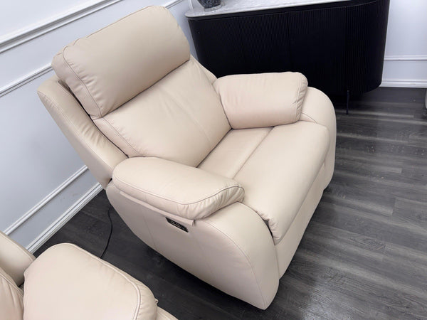G Plan Kingsbury Beige / Taupe Leather Power Recliner Pair Of Armchairs7