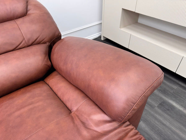 LA Z BOY Staten Power Recliner 3 Seater Sofa & 2x Static Chair Set Brown Leather20